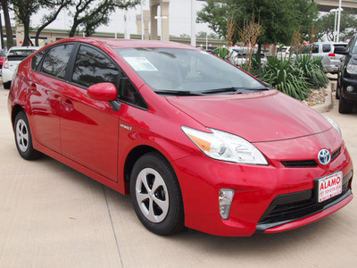 toyota prius 2013 red hatchback three hybrid 4 cylinders front wheel drive automatic 78232