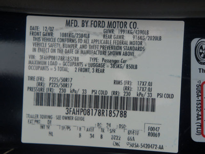 ford fusion 2008 dk  blue sedan v6 sel gasoline 6 cylinders front wheel drive automatic 76108