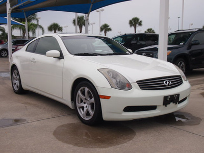 infiniti g35 2003 off white coupe base gasoline 6 cylinders dohc rear wheel drive 77065