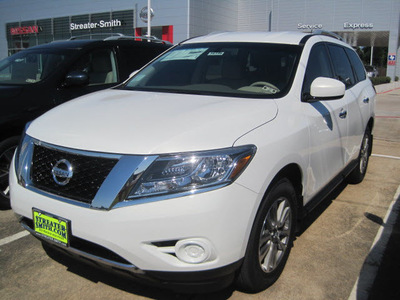 nissan pathfinder 2013 white suv platinum gasoline 6 cylinders front wheel drive automatic 77301
