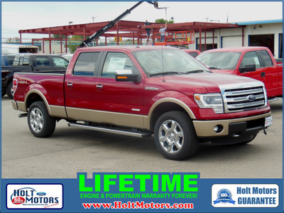 ford f 150 2013 red lariet gasoline 6 cylinders 4 wheel drive automatic 55321