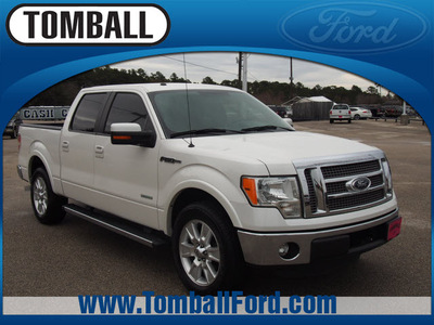 ford f 150 2011 white lariat gasoline 6 cylinders 2 wheel drive 6 speed automatic 77375