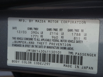 mazda mazda3 2004 gray hatchback s gasoline 4 cylinders front wheel drive automatic 76108