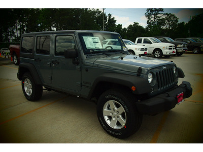 jeep wrangler unlimited 2014 gray suv sport 6 cylinders 6 speed manual 77375