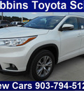 toyota highlander 2015 blizzard pearl suv 6 cylinders automatic 75569
