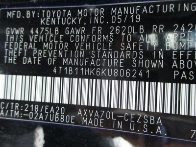 toyota camry l le xle se xse