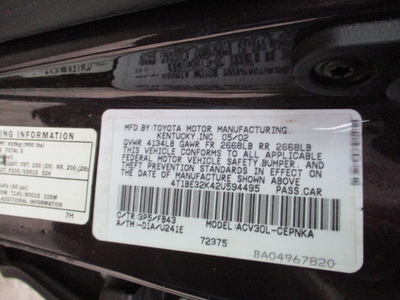 toyota camry le xle se