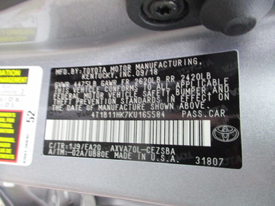 toyota camry l le xle se xse