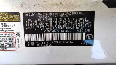 toyota camry 2 4l