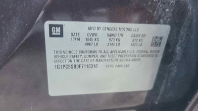 chevrolet cruze 1 4l