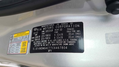 kia sedona 3 5l